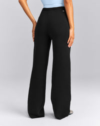 Mid Weight Cotton Knit Trouser | Black