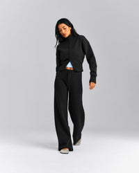 Mid Weight Cotton Knit Trouser | Black