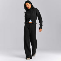 Mid Weight Cotton Knit Trouser | Black