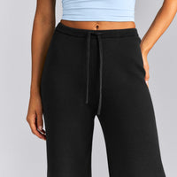 Mid Weight Cotton Knit Trouser | Black