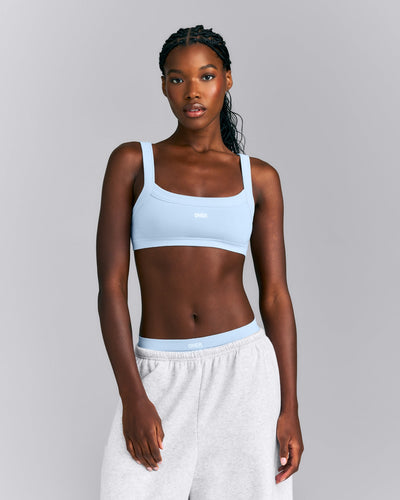 Seamless Scoop Neck Bralette | Mist Blue