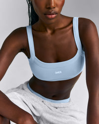 Seamless Scoop Neck Bralette | Mist Blue