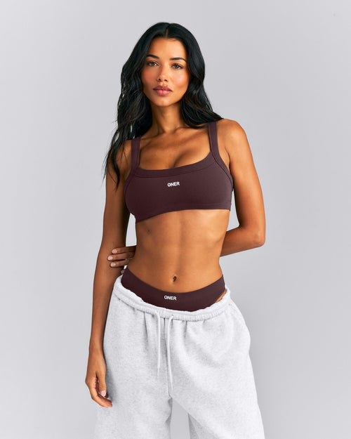 Seamless Scoop Neck Bralette | Plum Brown