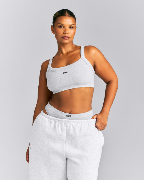 Seamless Scoop Neck Bralette | Gray Marl