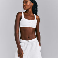 Seamless Scoop Neck Bralette | White