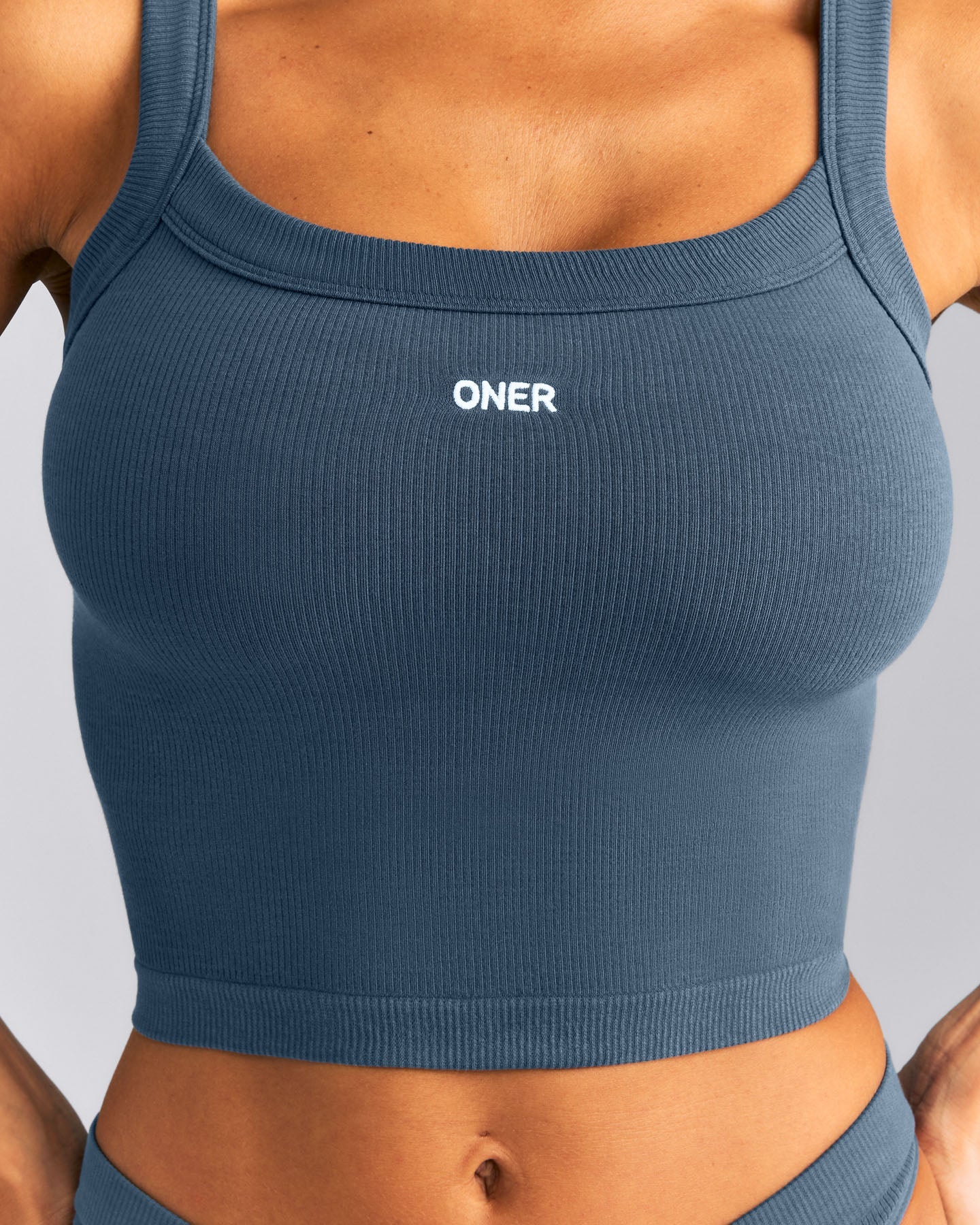 Seamless Scoop Neck Vest | Storm Blue