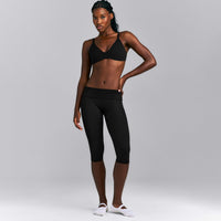 SoftMotion™ Fold Over Capri Leggings New Branding | Black