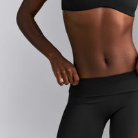 SoftMotion™ Fold Over Capri Leggings New Branding | Black