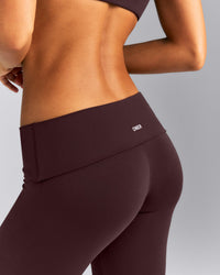 SoftMotion™ Fold Over Capri Leggings New Branding | Plum Brown