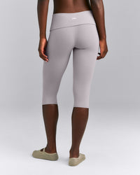 SoftMotion™ Fold Over Capri Leggings | Zinc Gray