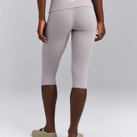 SoftMotion™ Fold Over Capri Leggings | Zinc Gray