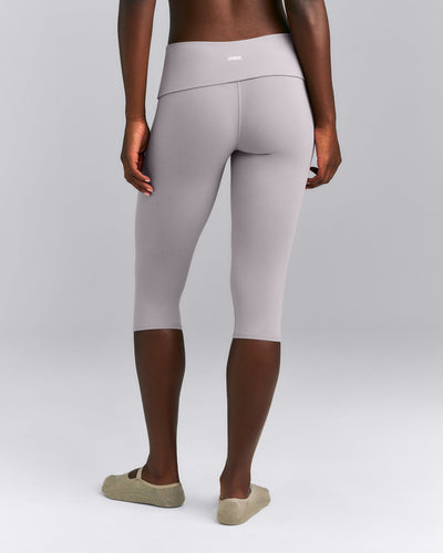 SoftMotion™ Fold Over Capri Leggings | Zinc Gray