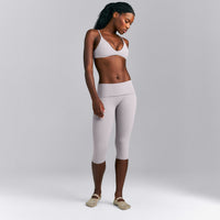 SoftMotion™ Fold Over Capri Leggings | Zinc Gray