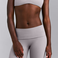 SoftMotion™ Fold Over Capri Leggings | Zinc Gray