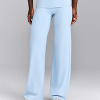 SoftMotion™ Fold Over Mid Rise Straight Leg Pants New Branding | Mist Blue