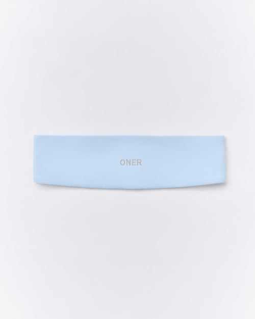 SoftMotion™ Headband with White Logo | Mist Blue