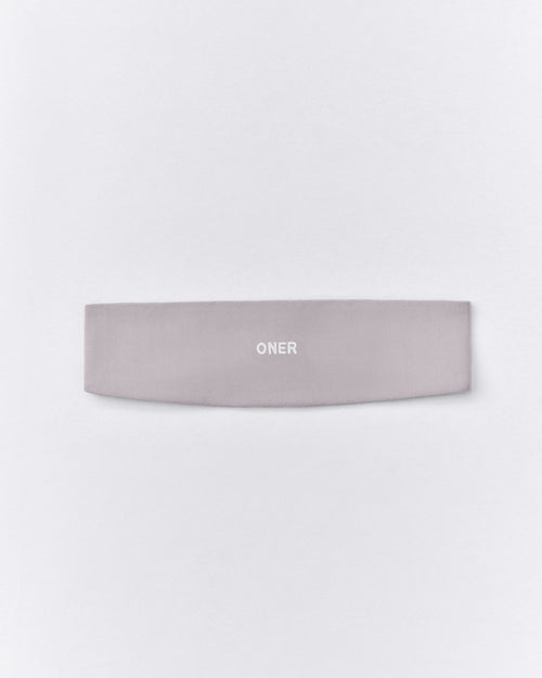 SoftMotion™ Headband with White Logo | Zinc Gray