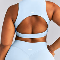 SoftMotion™ High Neck Sports Bra | Mist Blue