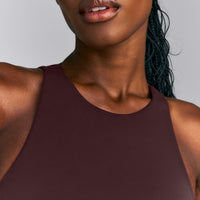 SoftMotion™ High Neck Sports Bra | Plum Brown
