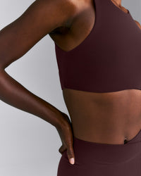 SoftMotion™ High Neck Sports Bra | Plum Brown