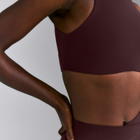 SoftMotion™ High Neck Sports Bra | Plum Brown