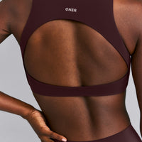 SoftMotion™ High Neck Sports Bra | Plum Brown