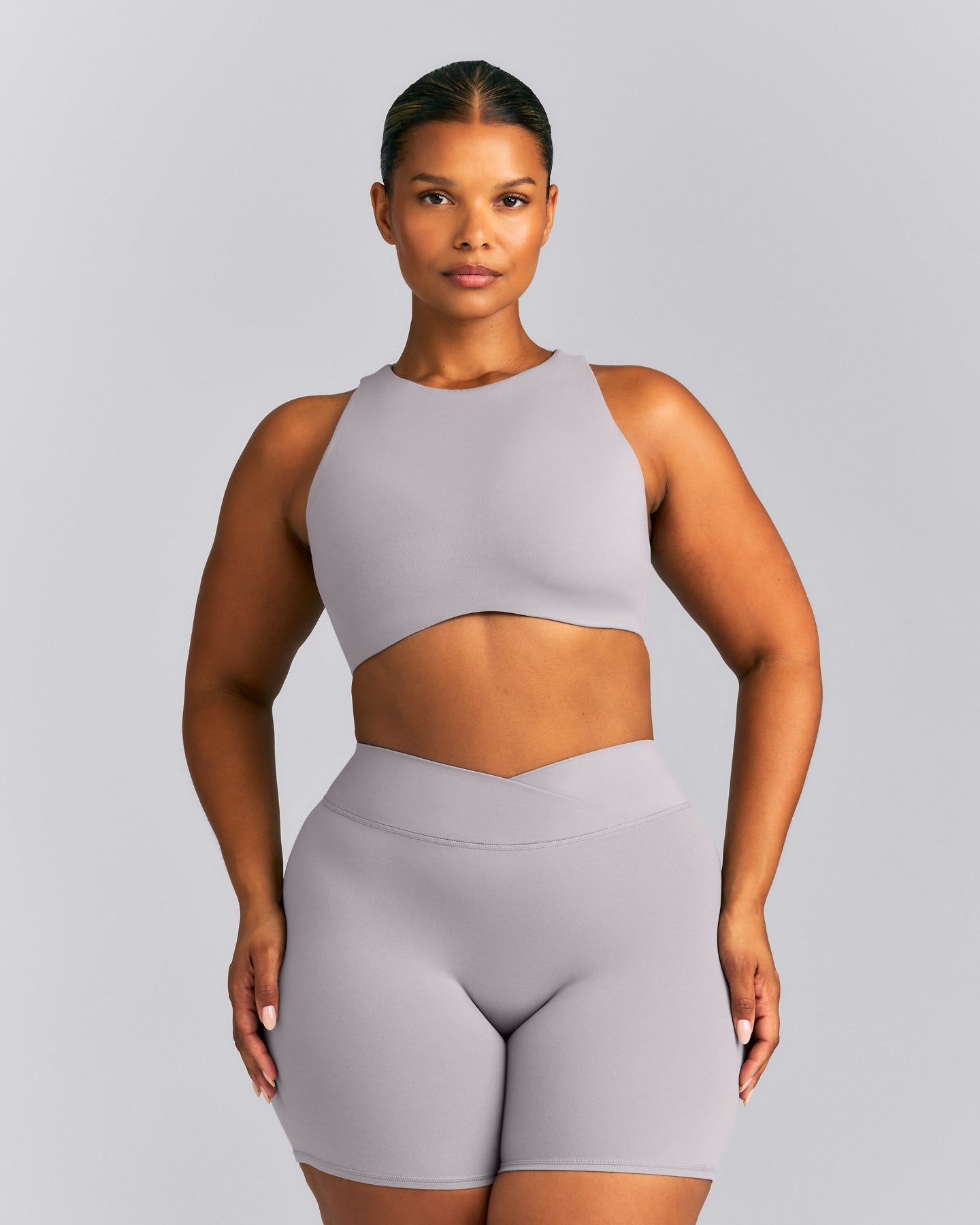 SoftMotion™ High Neck Sports Bra | Zinc Gray