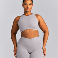 SoftMotion™ High Neck Sports Bra | Zinc Gray