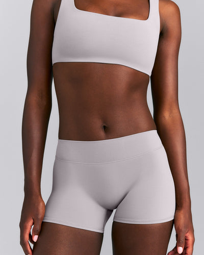 SoftMotion™ Mid Rise Micro Shorts 4" New Branding | Zinc Grey