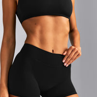 SoftMotion™ Mid Rise Micro Shorts 4" New Branding | Black
