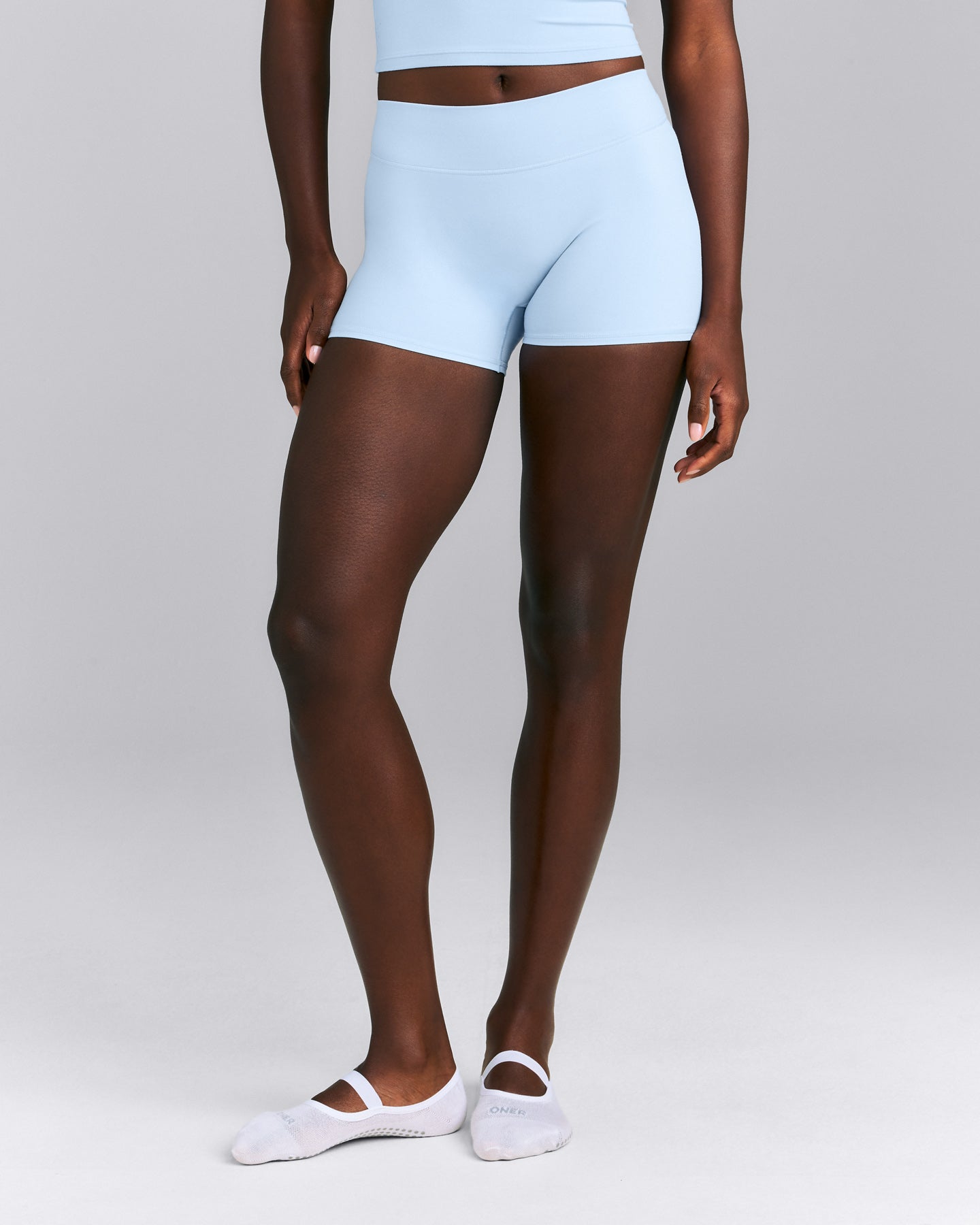 SoftMotion™ Mid Rise Micro Shorts 4" New Branding | Mist Blue