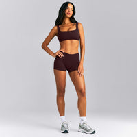 SoftMotion™ Mid Rise Micro Shorts 4" | Plum Brown