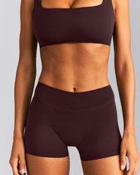 SoftMotion™ Mid Rise Micro Shorts 4" | Plum Brown