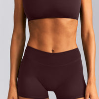 SoftMotion™ Mid Rise Micro Shorts 4" | Plum Brown