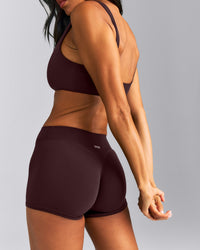 SoftMotion™ Mid Rise Micro Shorts 4" | Plum Brown