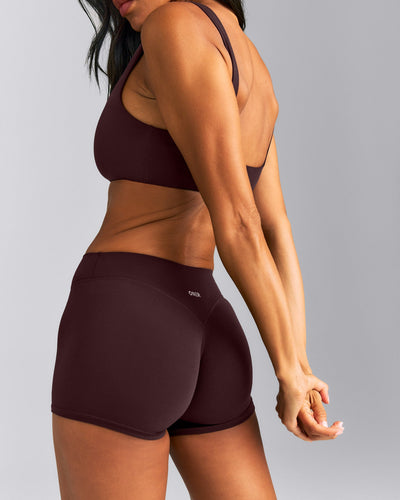 SoftMotion™ Mid Rise Micro Shorts 4" | Plum Brown