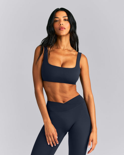 SoftMotion™ Soft Square Neck Sports Bra | True Blue