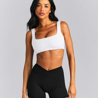 SoftMotion™ Soft Square Neck Sports Bra New Branding | White