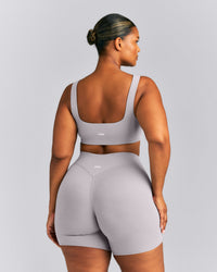 SoftMotion™ Soft Square Neck Sports Bra | Zinc Gray