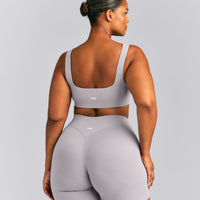 SoftMotion™ Soft Square Neck Sports Bra | Zinc Gray