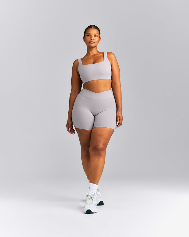 SoftMotion™ Soft Square Neck Sports Bra | Zinc Gray