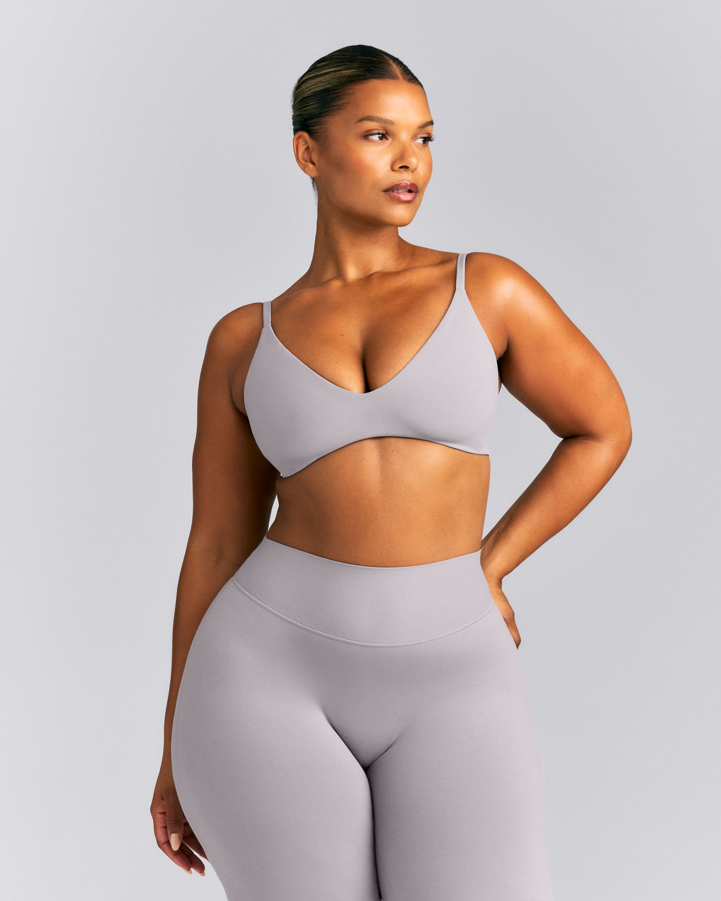 SoftMotion™ Strappy Scoop Bralette New Branding | Zinc Grey