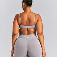 SoftMotion™ Strappy Scoop Bralette New Branding | Zinc Grey
