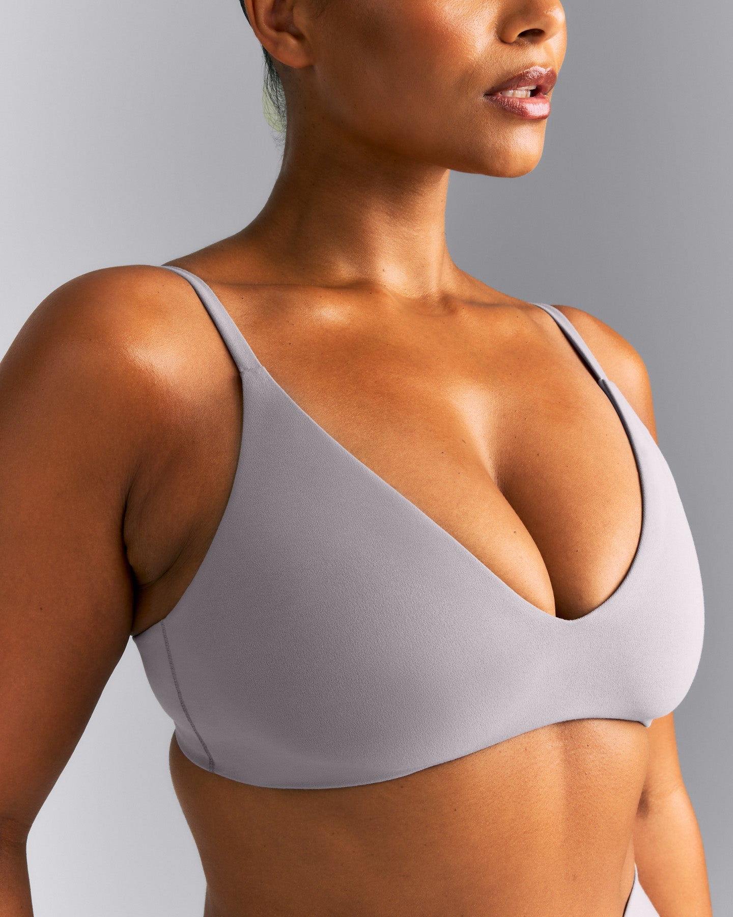 SoftMotion™ Strappy Scoop Bralette New Branding | Zinc Grey