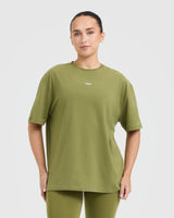 Classic Oner Graphic Oversized Lightweight T-Shirt | Olive Green