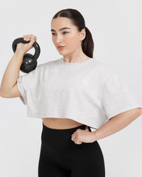 Classic Crop Lightweight T-Shirt | Grey Marl