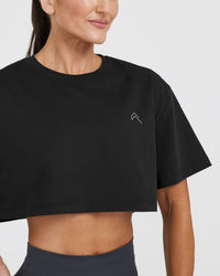 Classic Crop Lightweight T-Shirt | Black