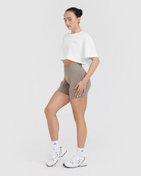 Classic Crop Lightweight T-Shirt | White