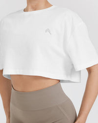 Classic Crop Lightweight T-Shirt | White