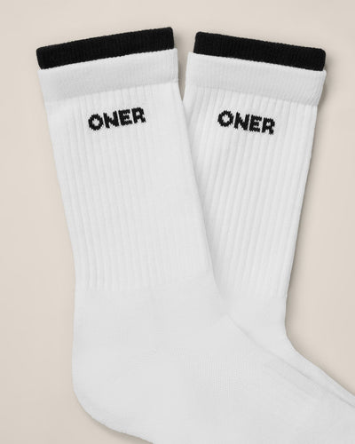 Double Layer Crew Socks 2 Pack | White